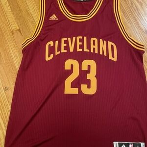 Adidas Cleveland Maroon and Gold Basketball Jersey